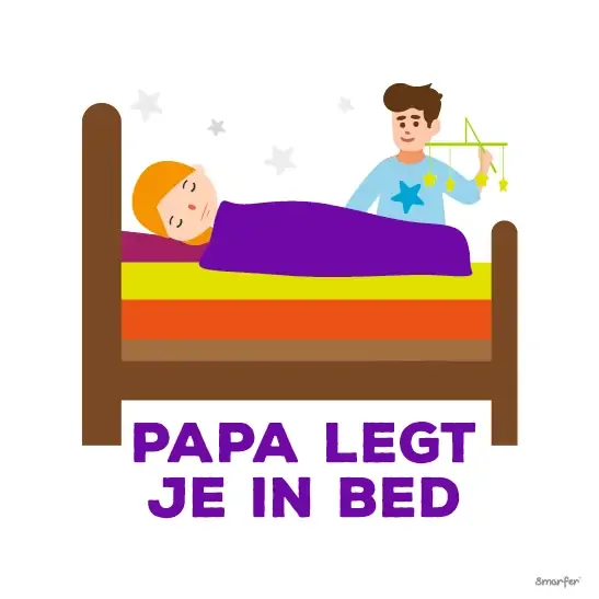 Pictogram - Papa legt je in bed
