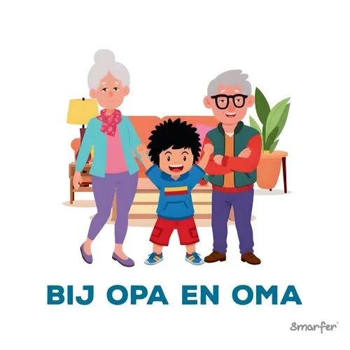 Pictogram - Bij opa en oma