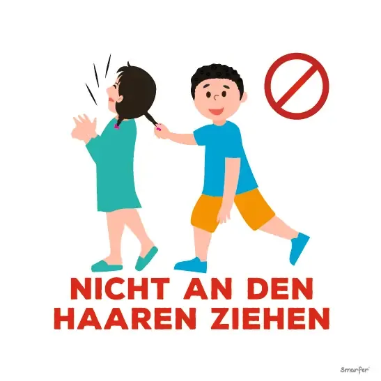 Piktogramm – Nicht an den Haaren ziehen