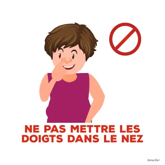 Pictogramme - Ne pas mettre les doigts dans le nez