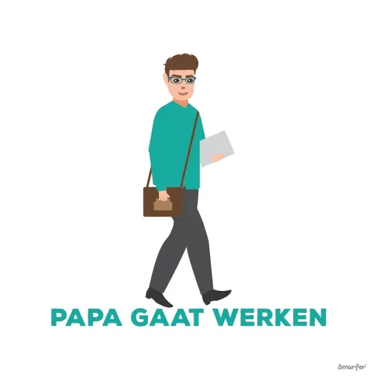 Pictogram - Papa gaat werken