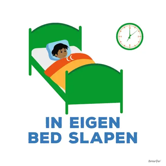 Pictogram - In eigen bed slapen